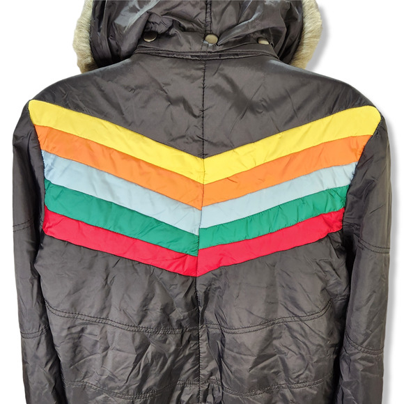 Jack by BB Dakota Multicolor Chevron Puffer Jacket - Picture 12 of 16